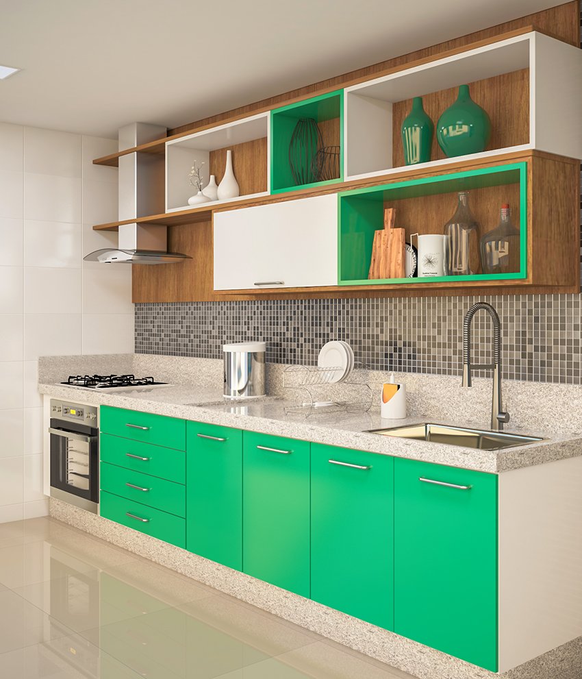 Bright Green Kitchen