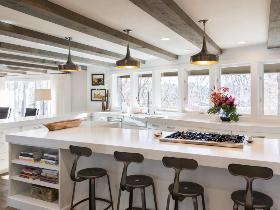 Kitchen with Wood Ceiling