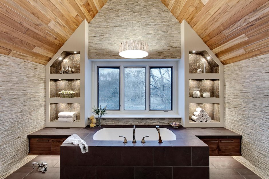 Wood Bathroom Interior