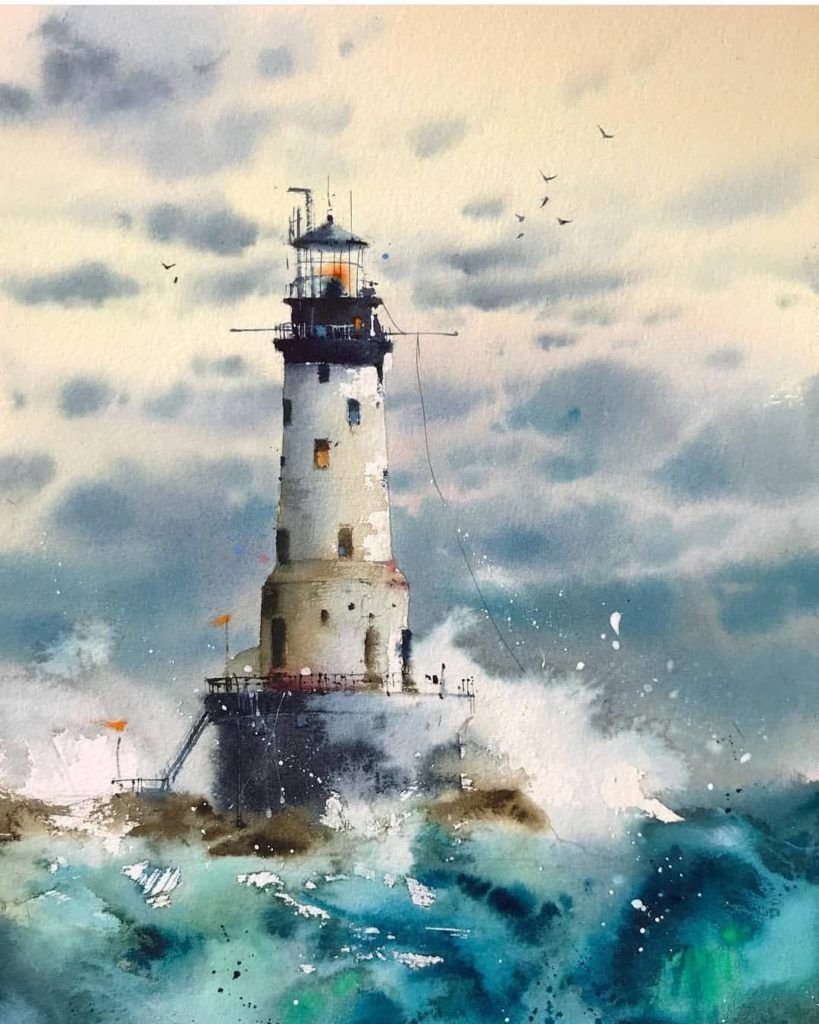 Lighthouse Tarkhankut Watercolor