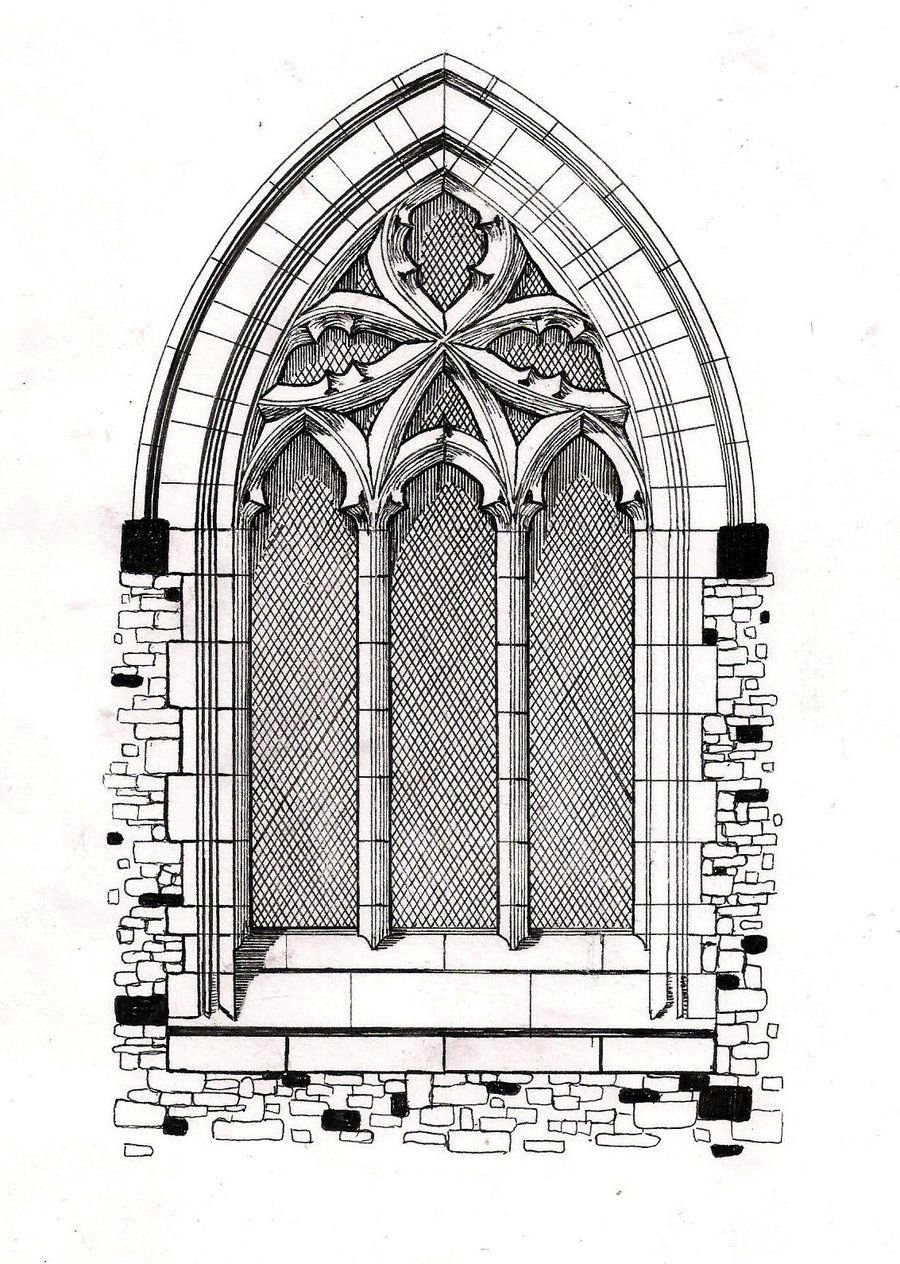 Lancet arch Gothic drawing