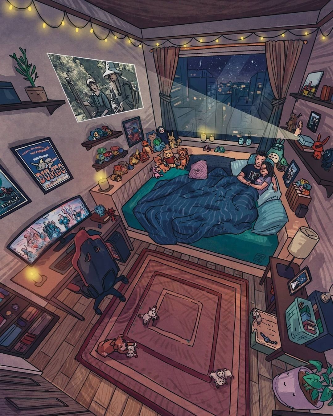 messy bedroom cartoon style  Playground AI