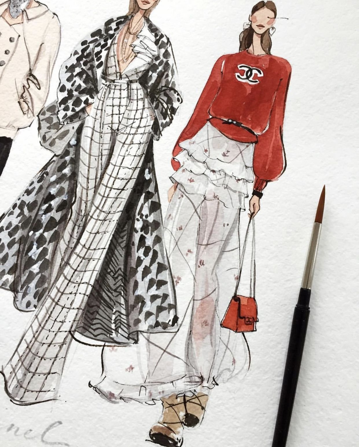 Wedding gown illustration Weddings fashion From peichiart on Instagram   Modezeichnung Zeichnungen Grafiken