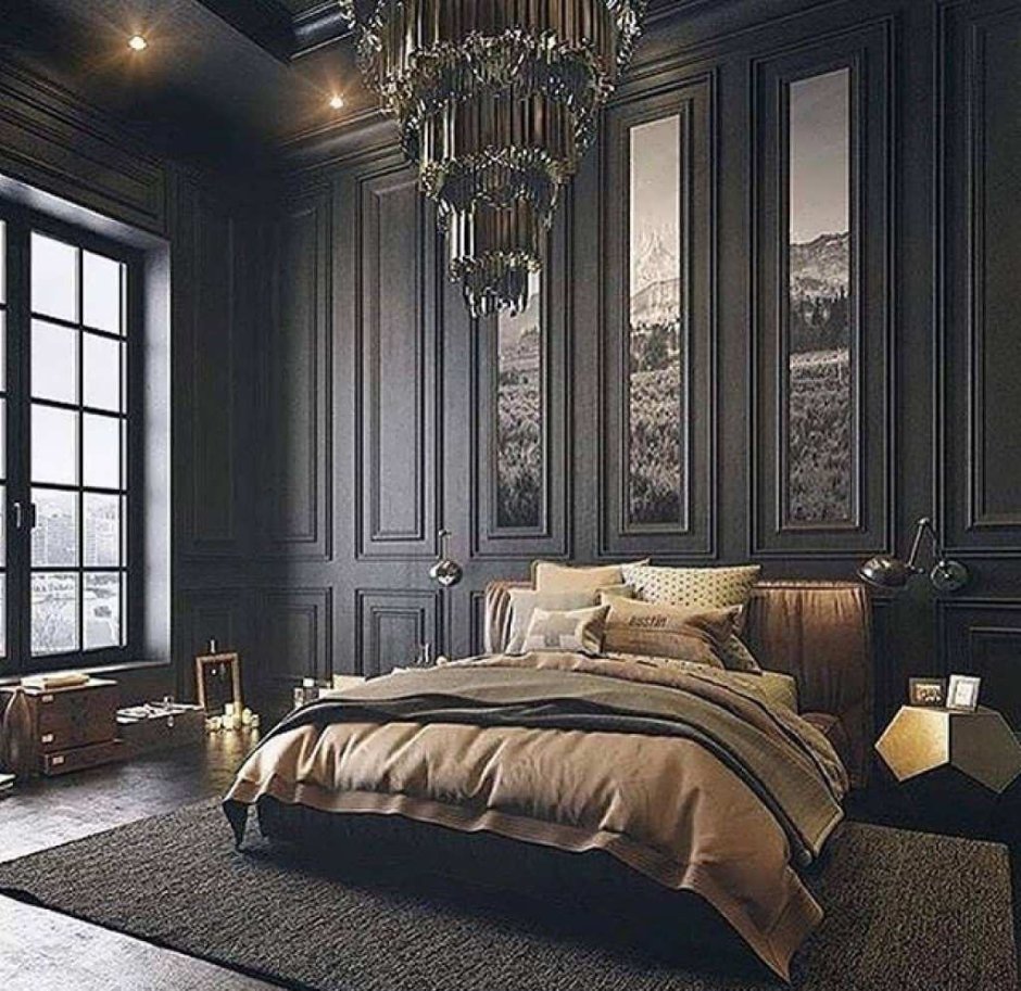 Dark -style bedroom