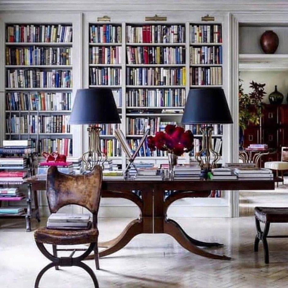 Home library interior aesthetics
