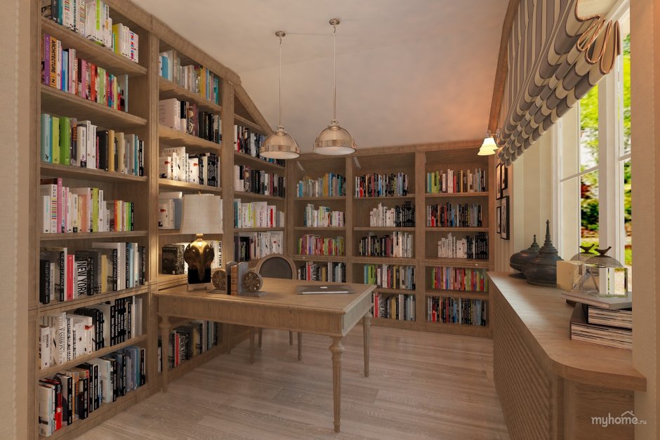 Home library interior
