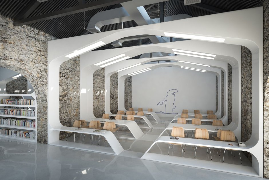 3D interior of a public building