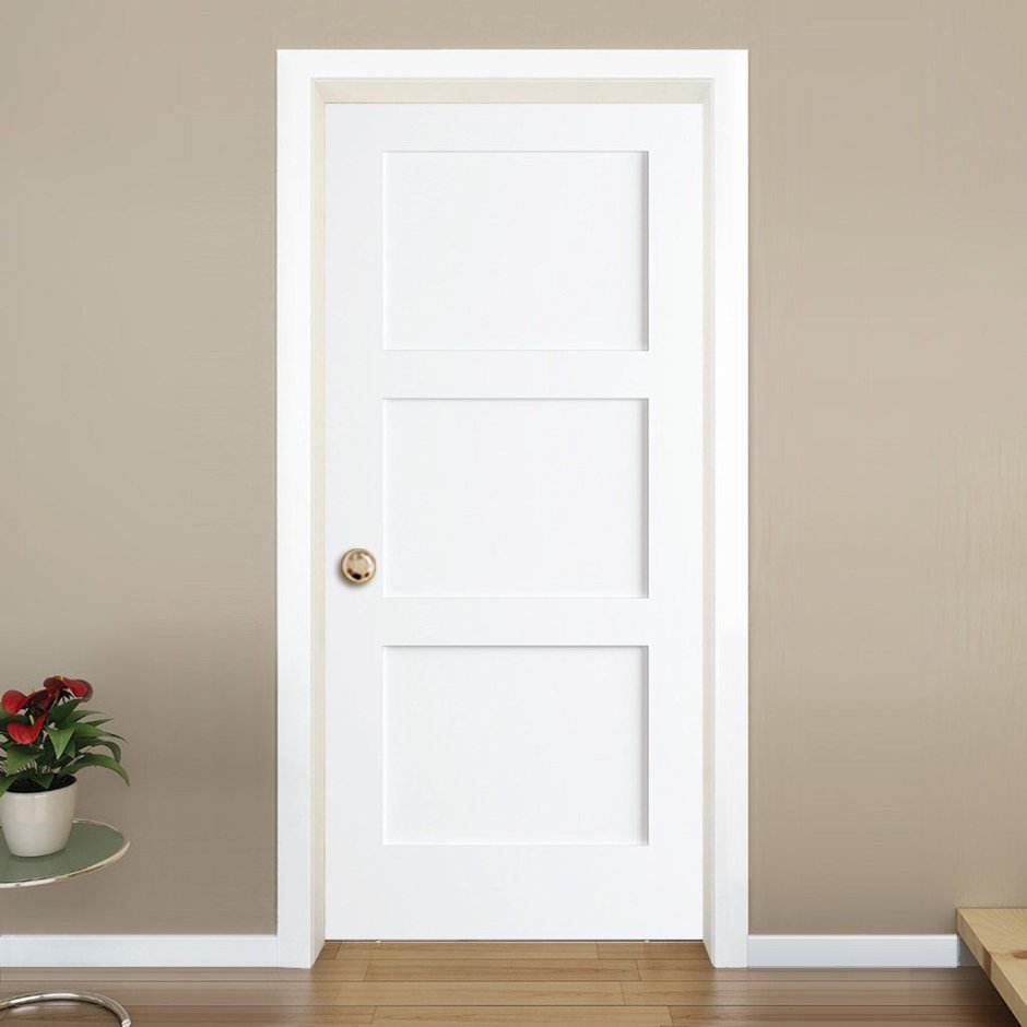 White wooden door