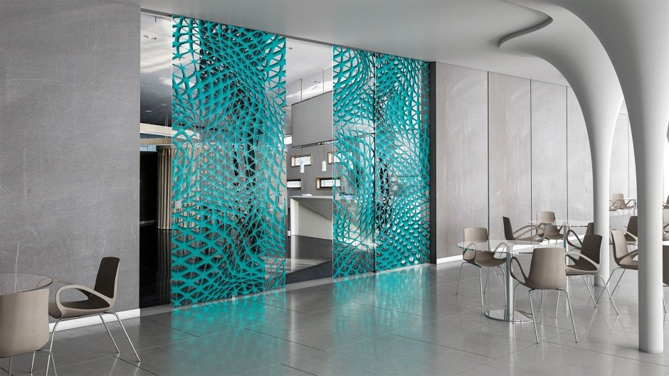 Textured glass in the interior