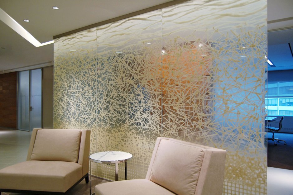 Textured glass in the interior