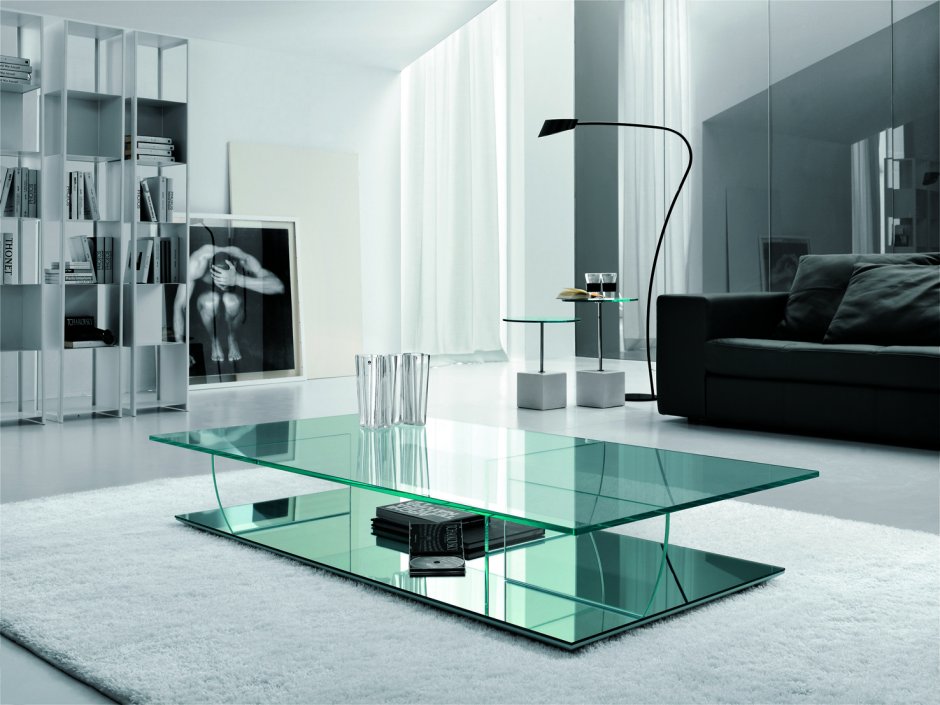 Glass coffee table Calligaris