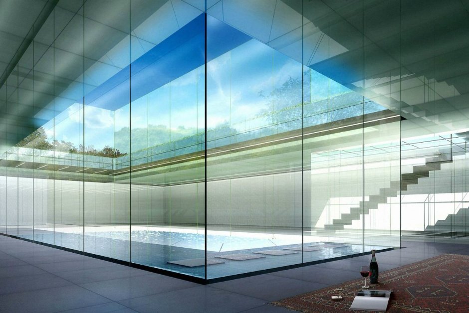 All -glass facade
