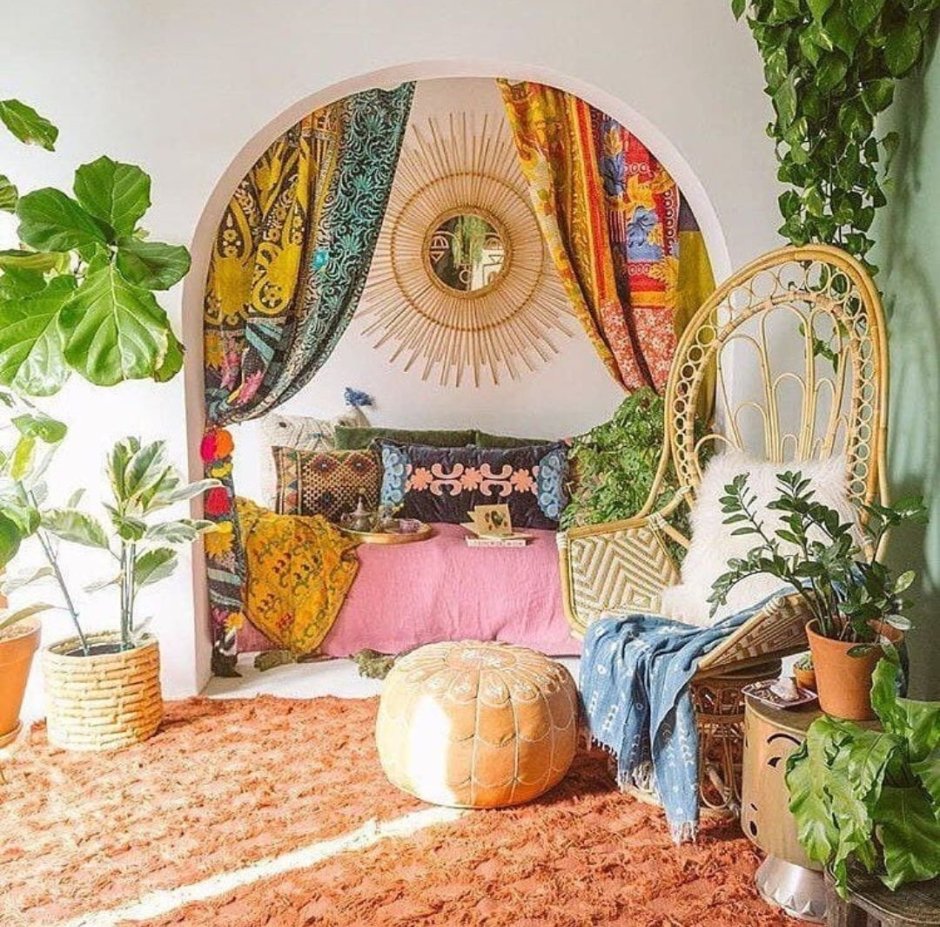 Boho hippie style bedroom