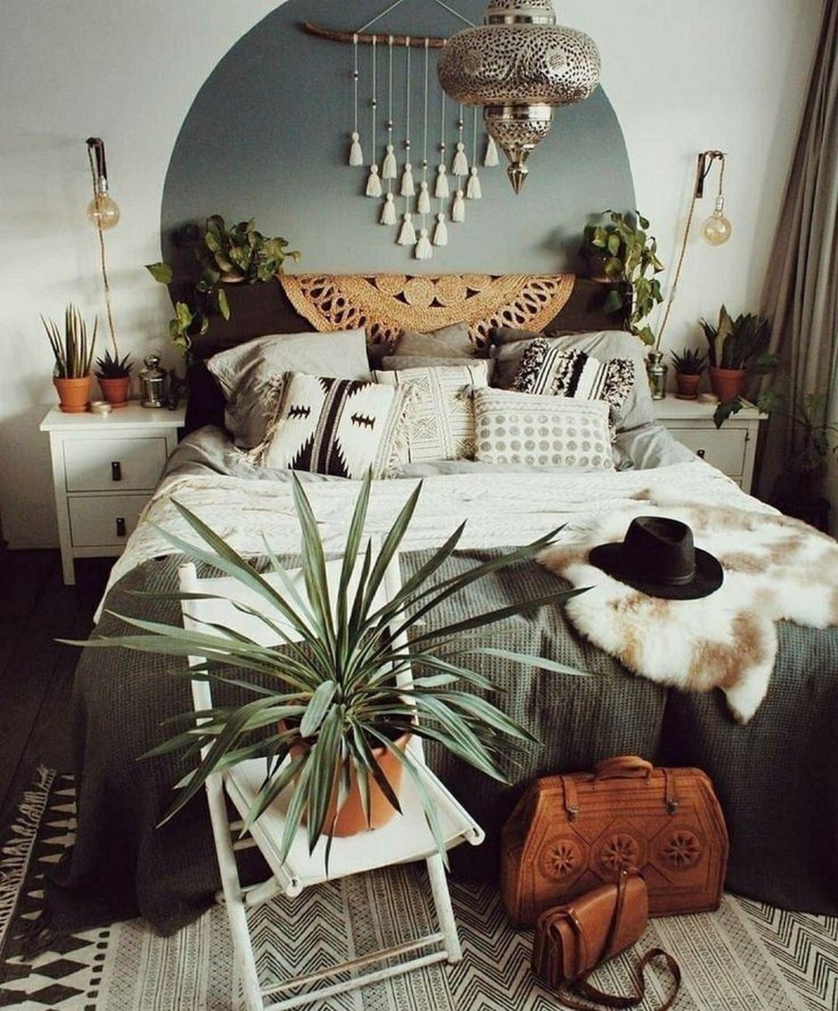 Boho chic style in the interior