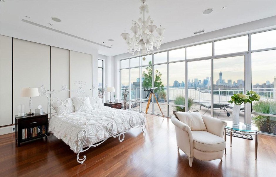 Penthouse bedroom in New York