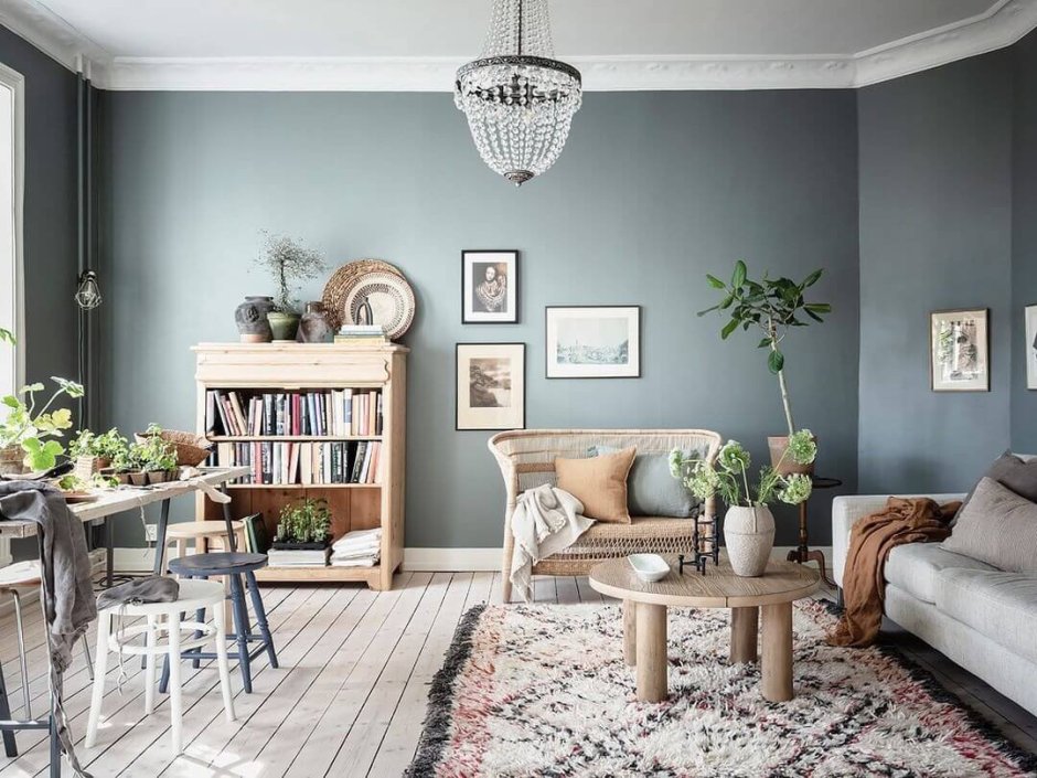 The color of the walls in the Scandinavian style