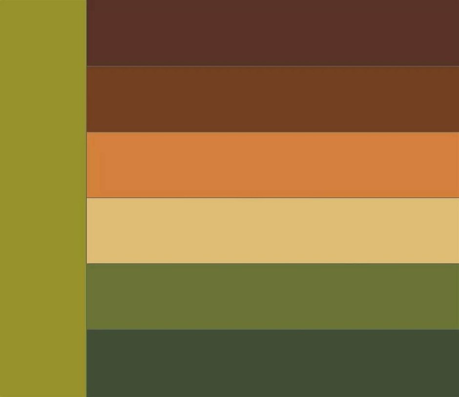Brown and green color combination