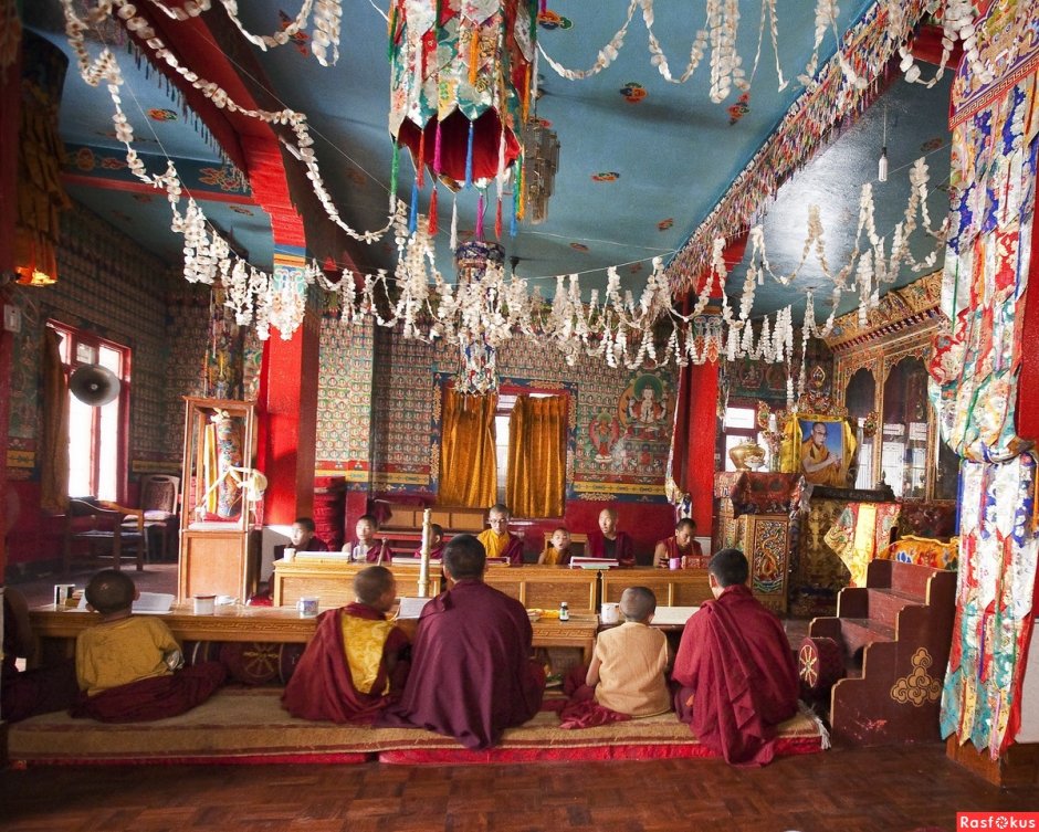 Inside the Buddhist Temple on Tibet