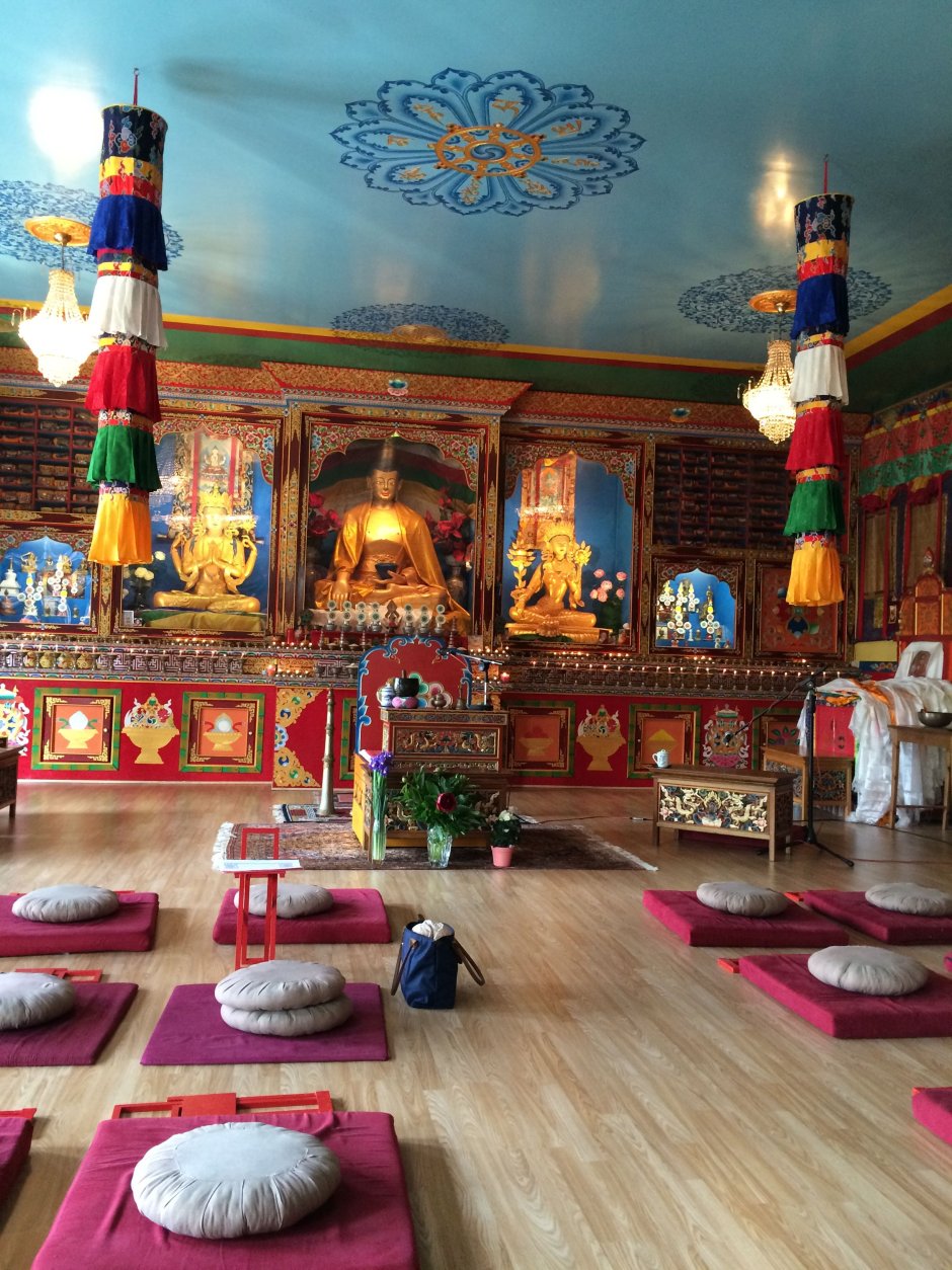 Interior of the Buddhist Temple Tibet