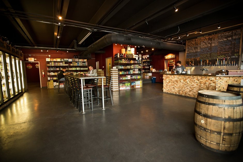 The interior of the beer store
