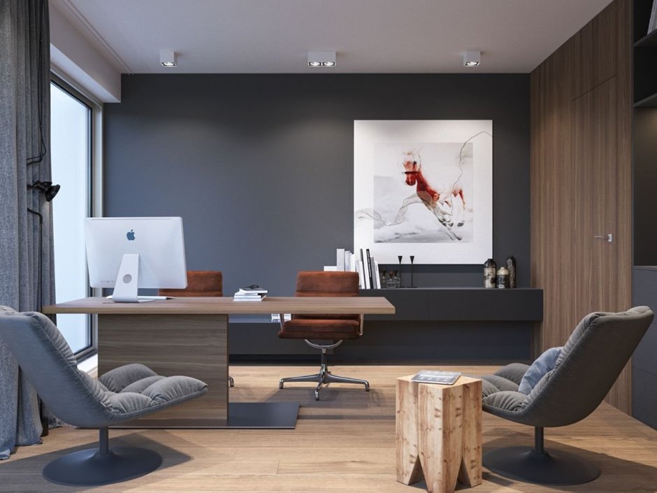Office interior in gray tones