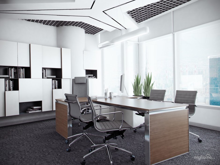 The interior of the office in the style of minimalism