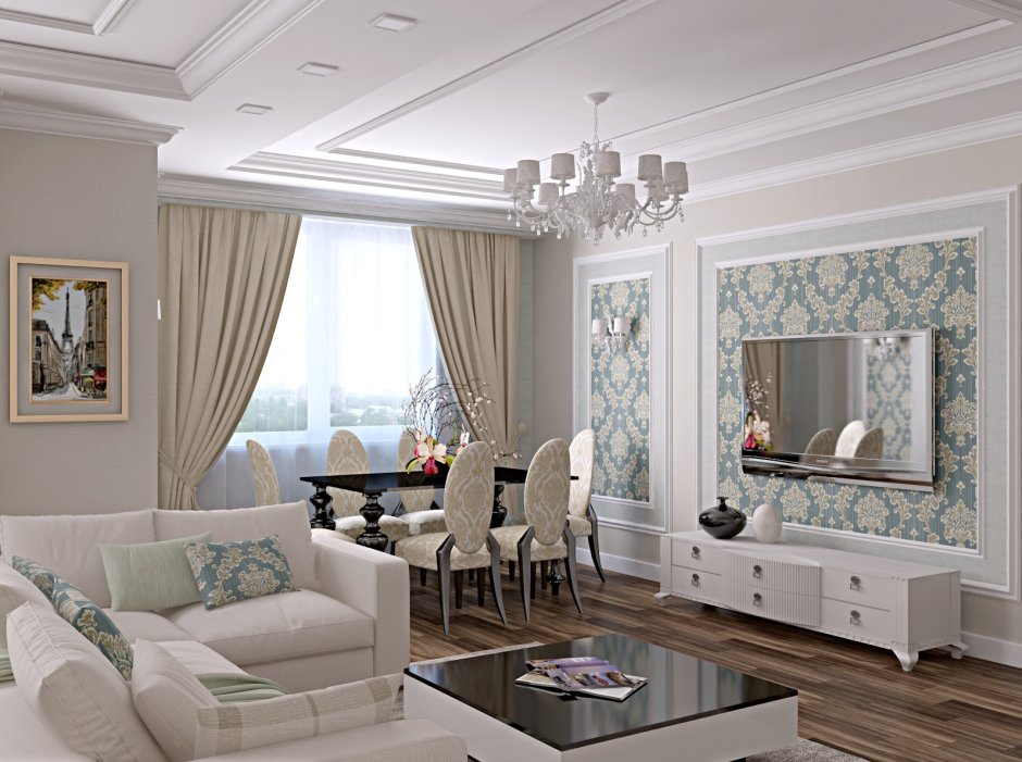 Tiffany's neoclassic living room