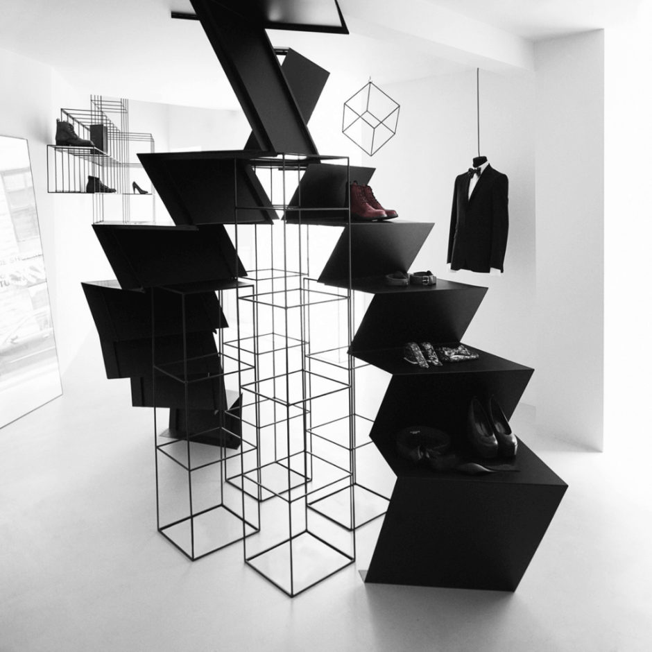 Designer shelves for boutiques