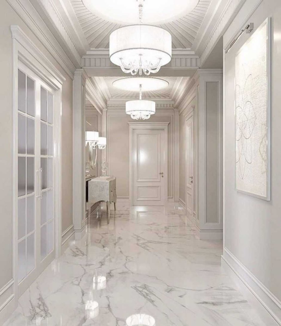 Marble floor in the hallway
