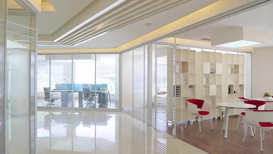 Glass walls in the office