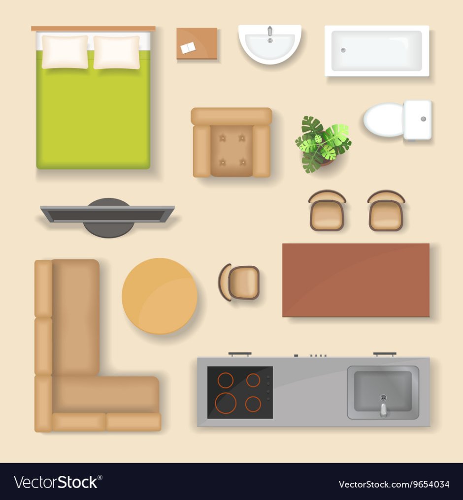 Furniture icons for layout