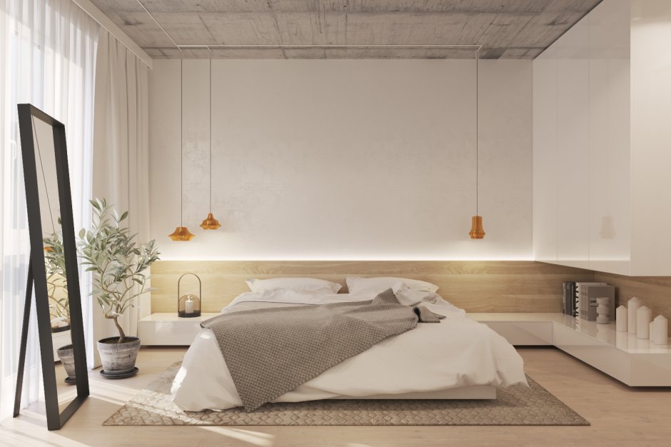 The bedroom is minimalism