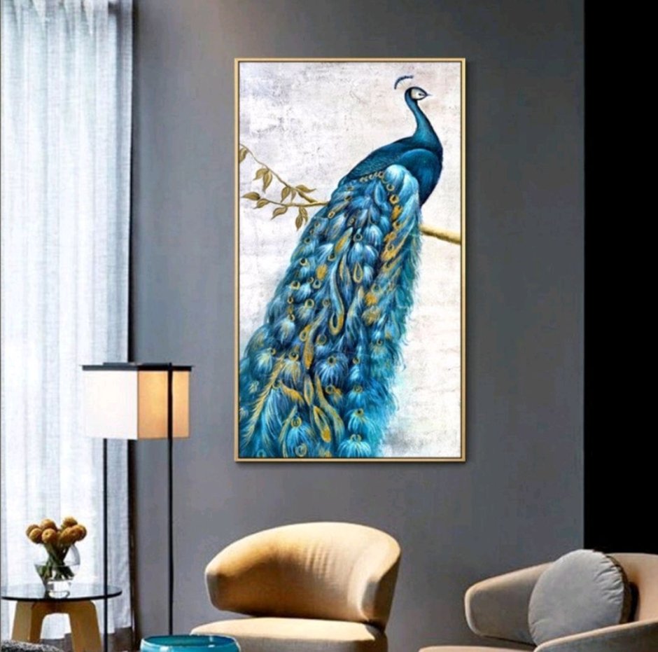 Peacocks in the interior