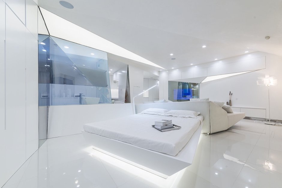 A completely white apartment