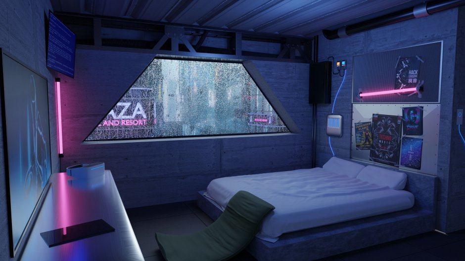 Cyberpunk 2077 Motel room