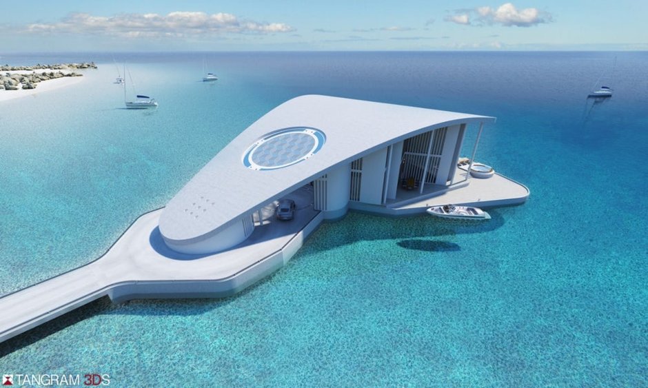Futuristic floating house