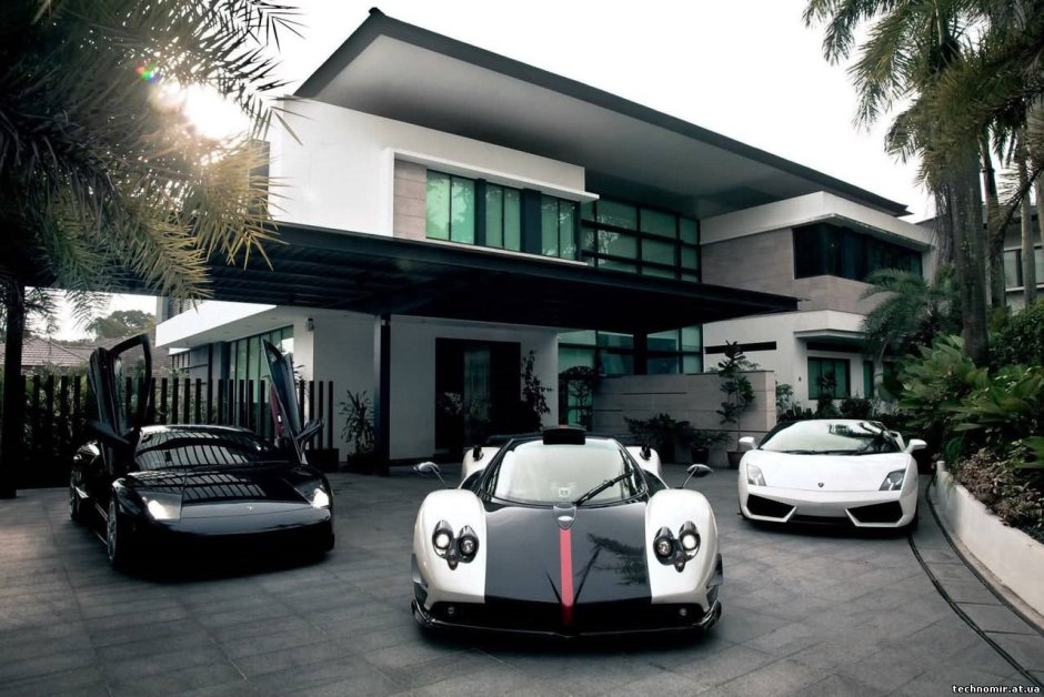 Beautiful house with a car