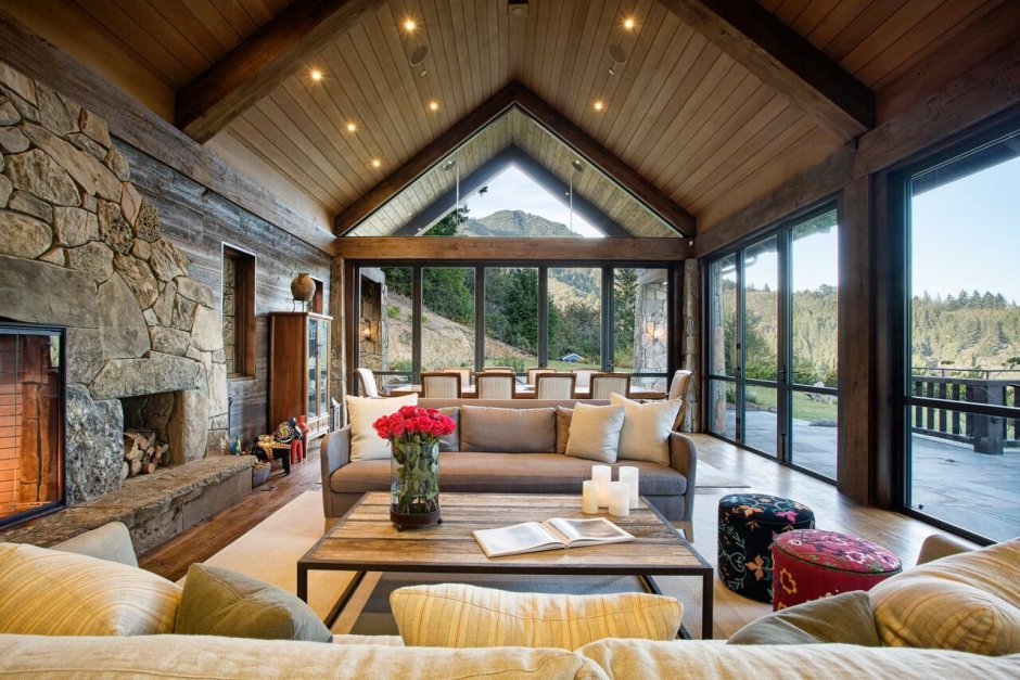 Unusual interiors in the style of chalet