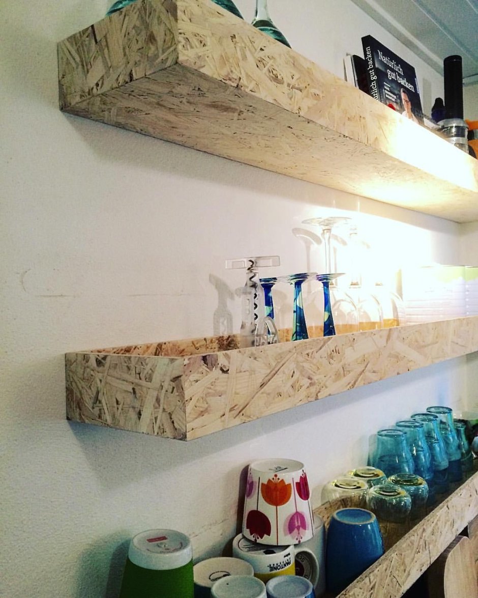 Designer wooden shelves