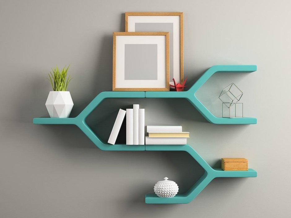 Rectangle with shelves in 3D