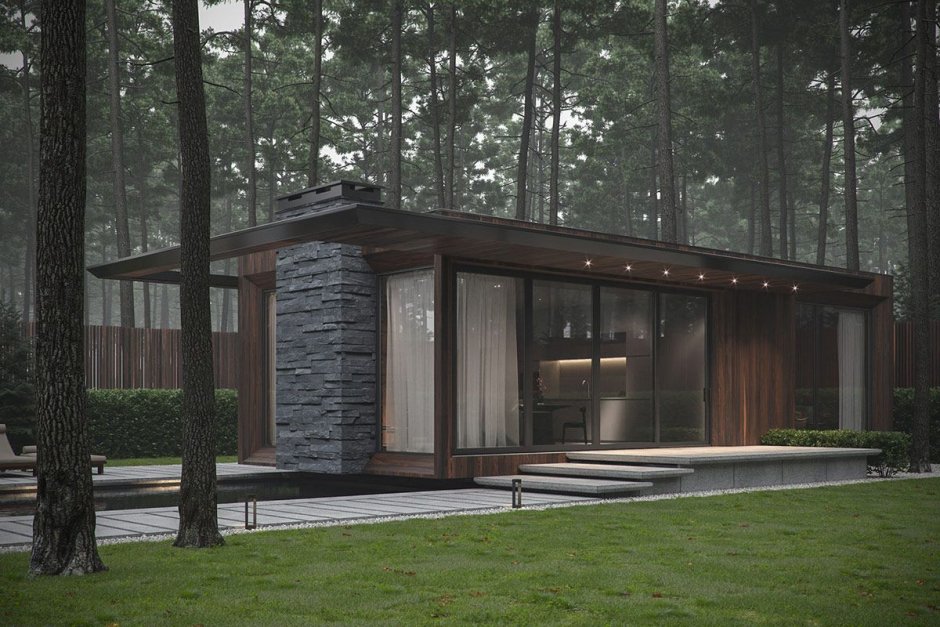 Bezmirno Architects House in the forest 195M2