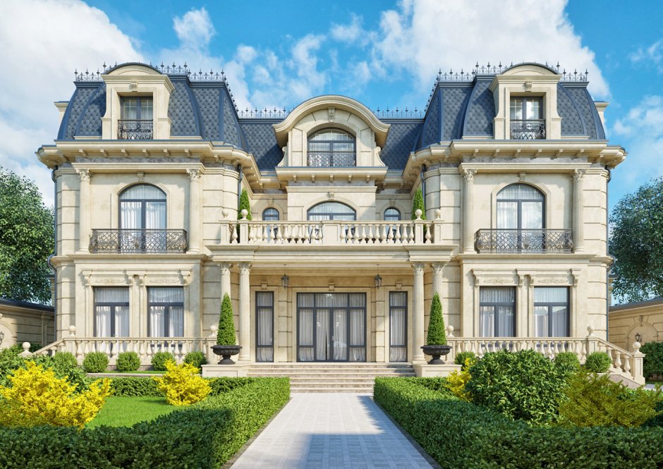 One -story neoclassic estate