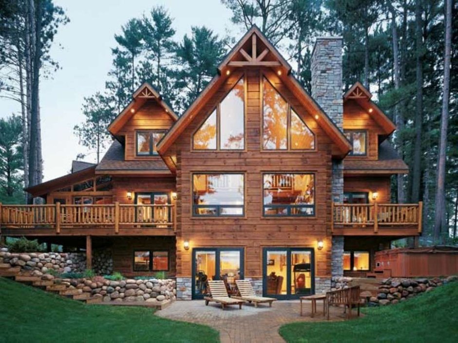 Two -story wooden cottage