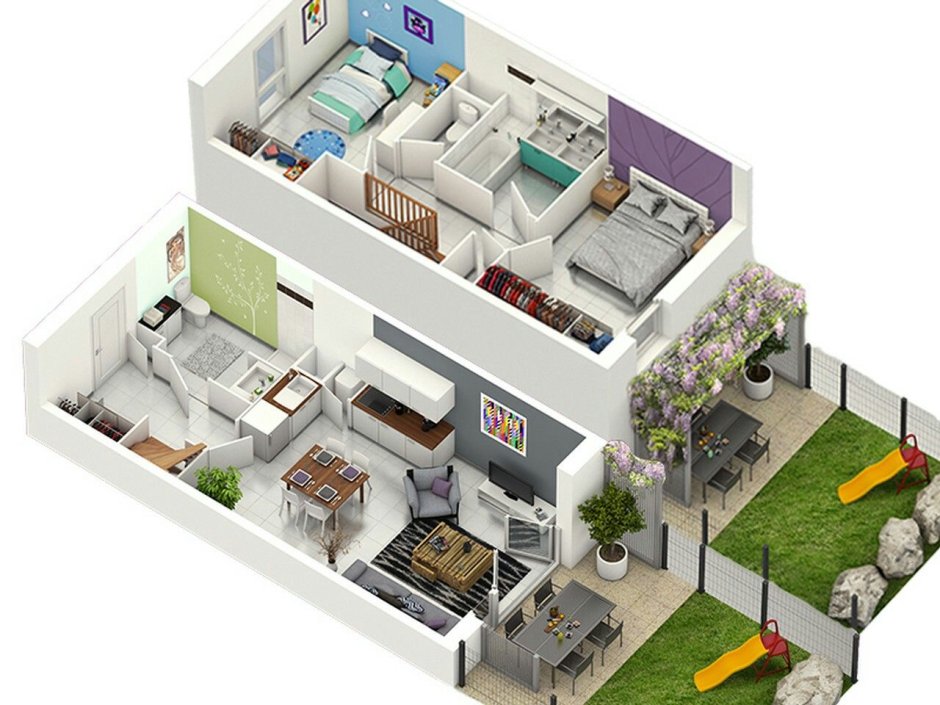 Apartments in Sims 2 layout