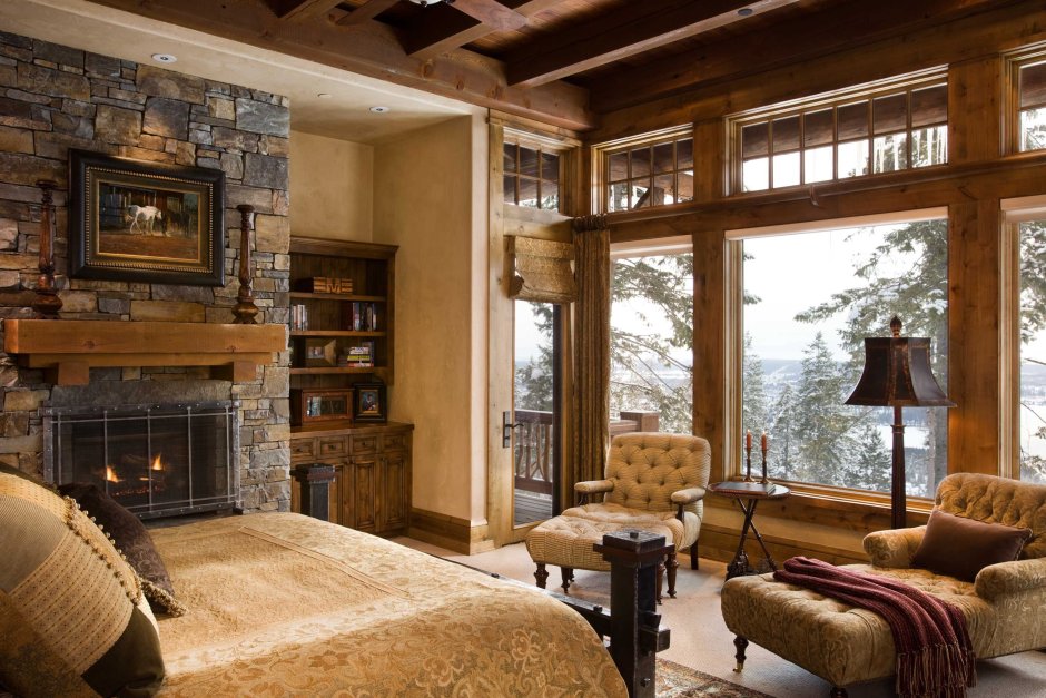 Cozy house with fireplace