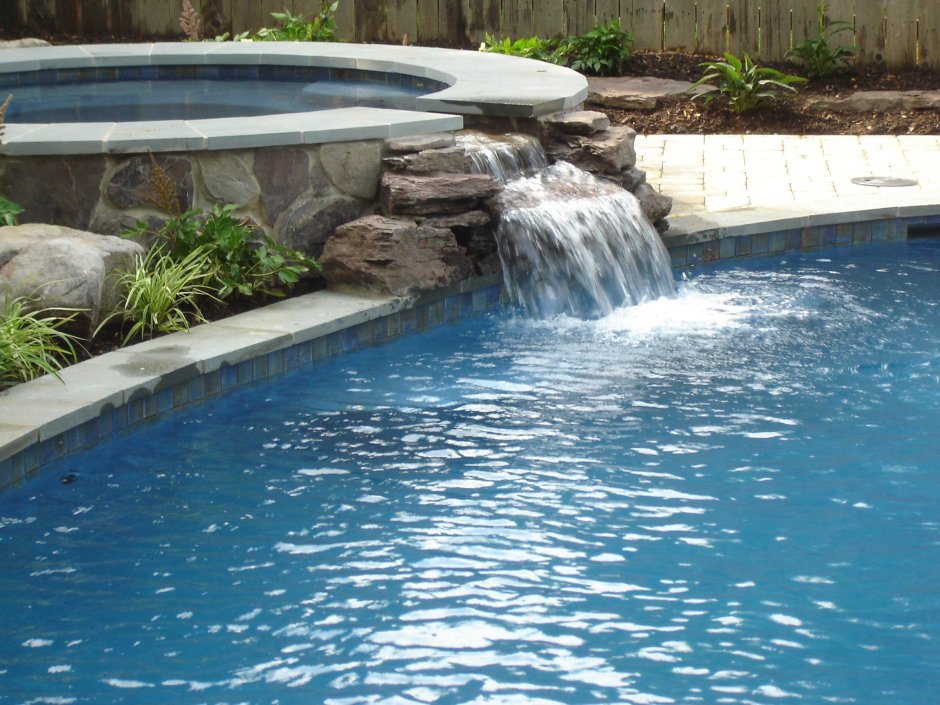 Waterfall in the interior pool