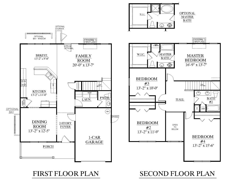 2 Floor House Plans