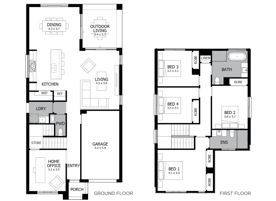 Single house in the USA Plan schema