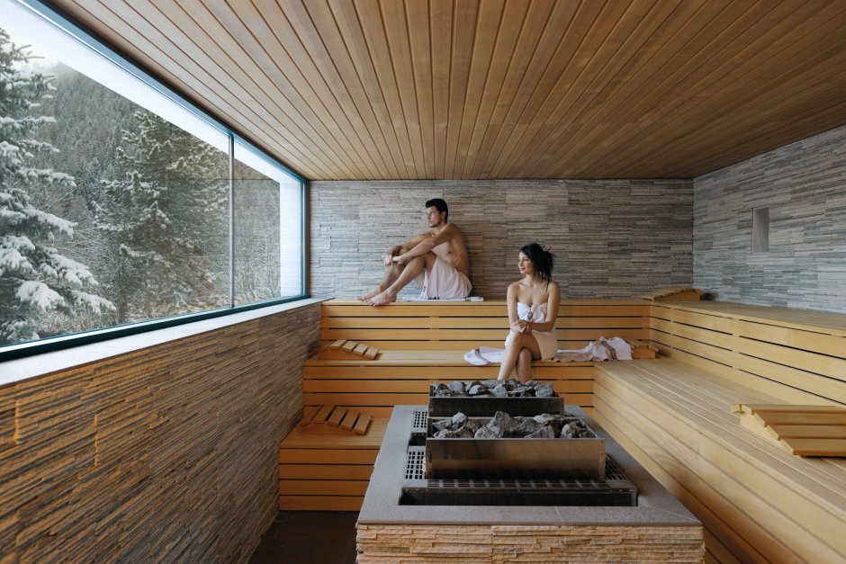 Sauna with a pool in a private house