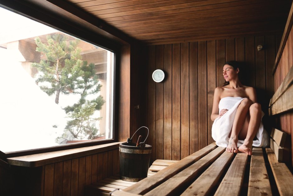 Interior in the sauna